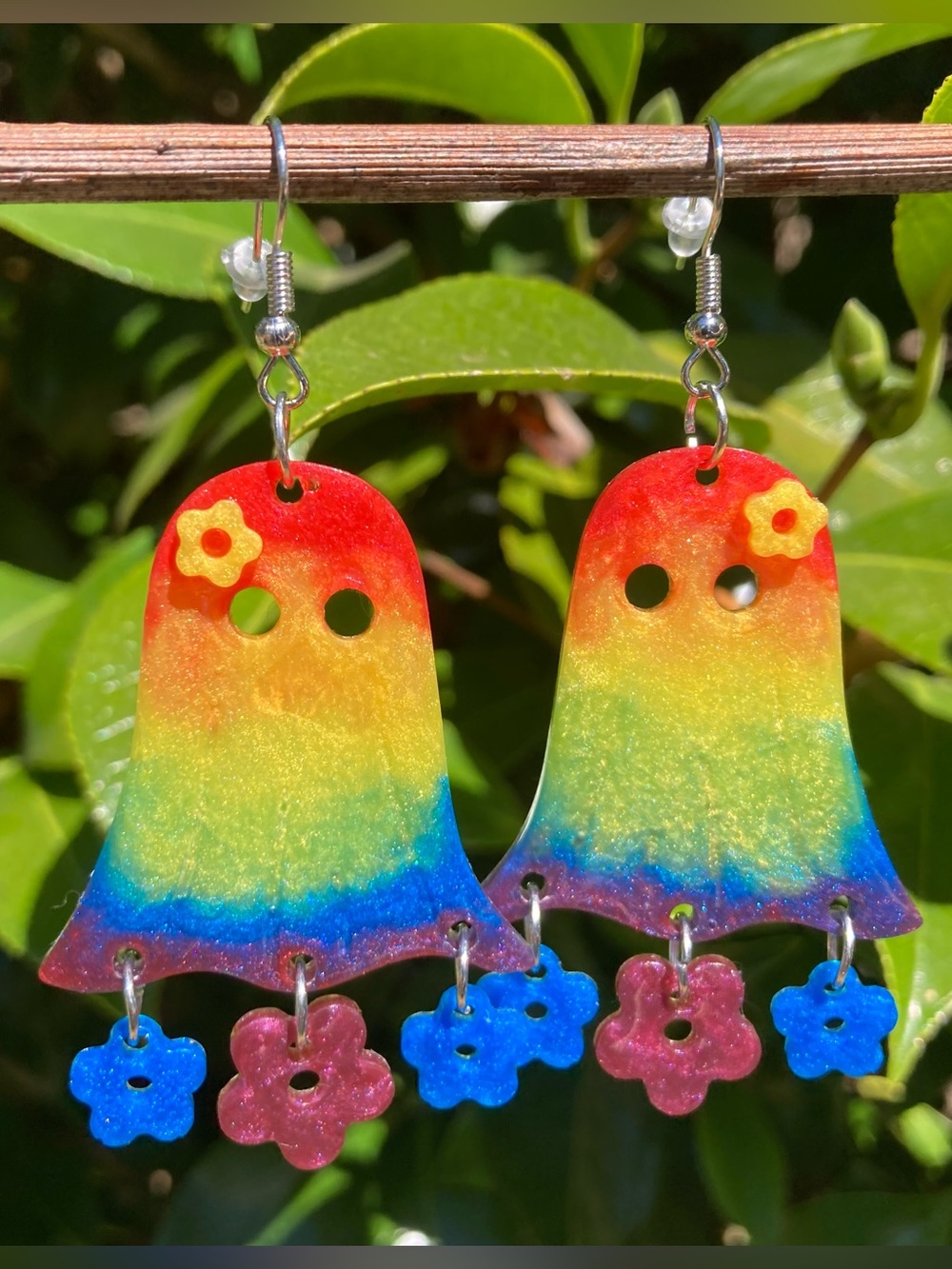 Rainbow Ghost Earrings